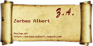 Zerbes Albert névjegykártya